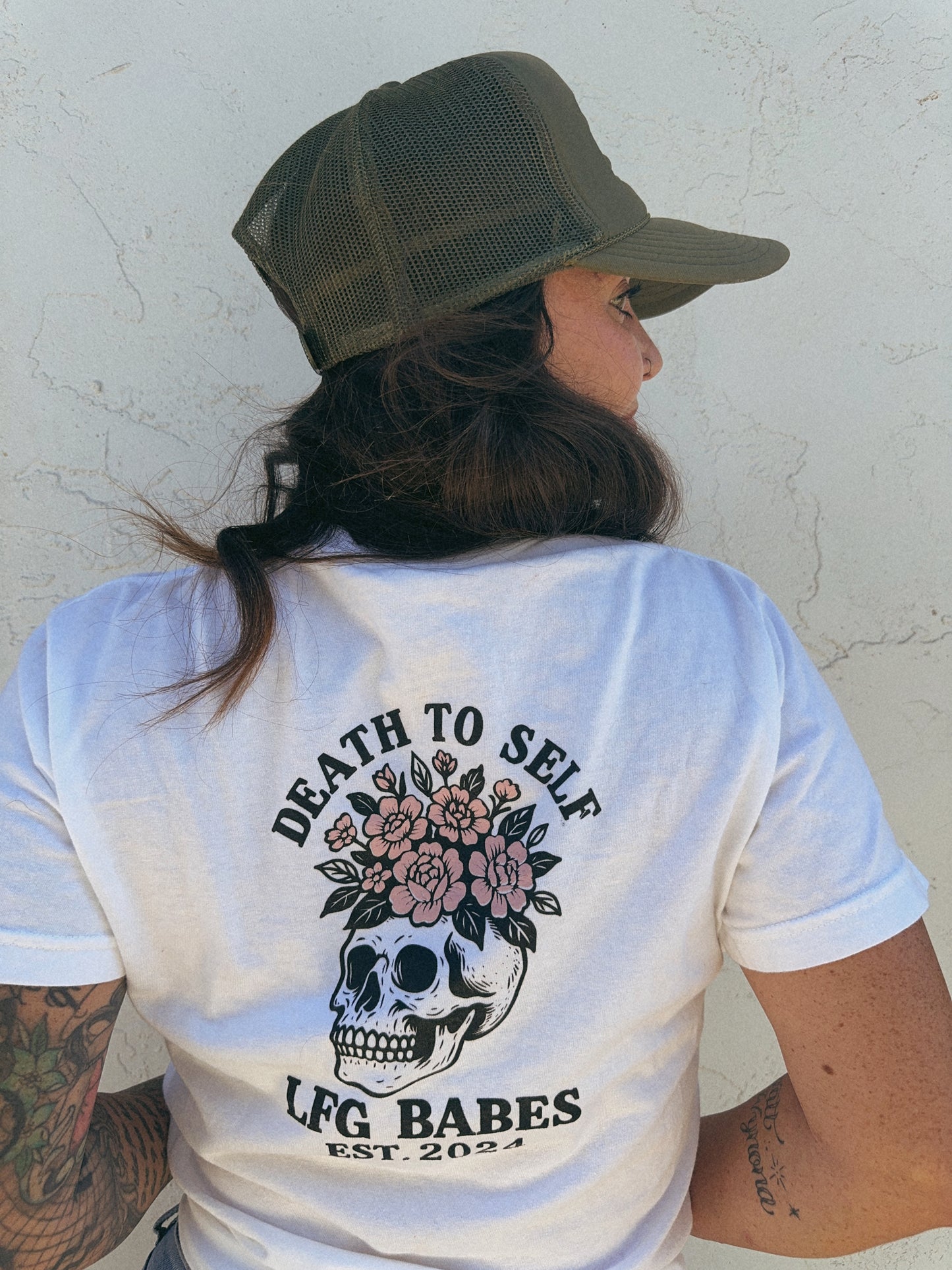 Death to self white T