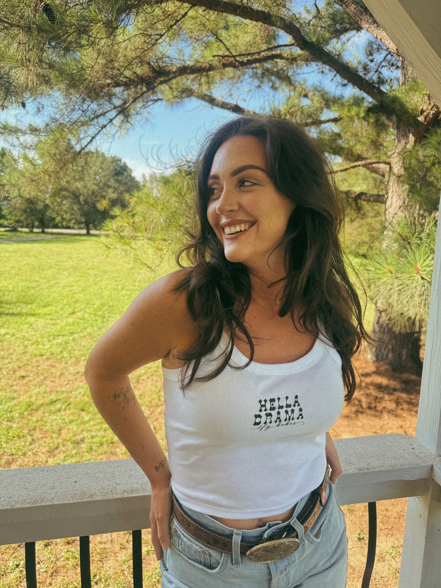 Hella Drama crop tank
