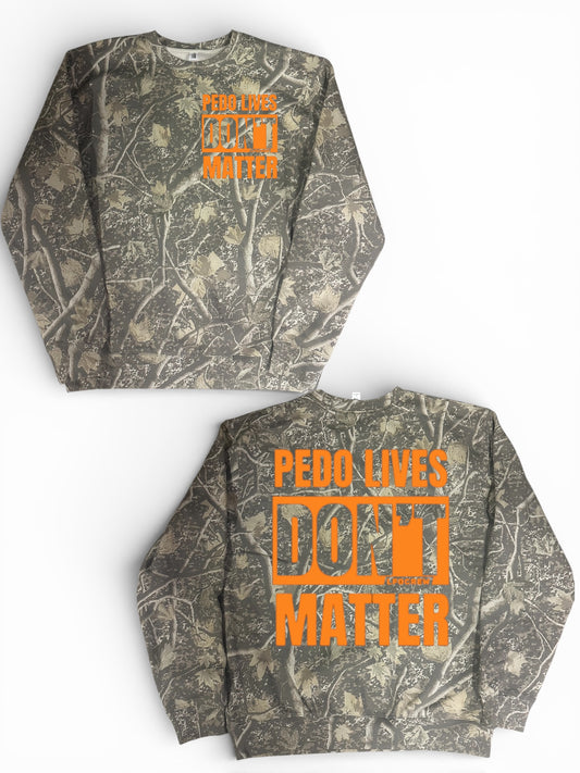 PEDO LIVES deadwood orange crewneck