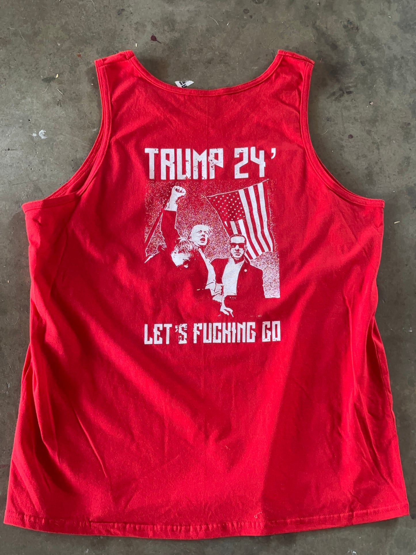 Trump red & white tank